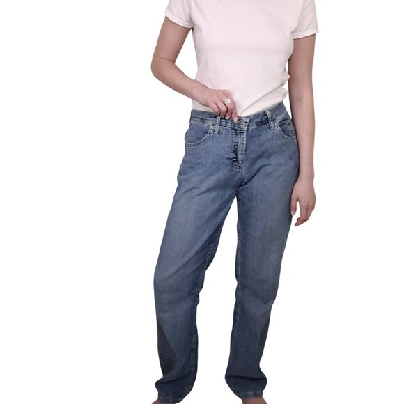 Vintage LEE RIDERS Blue Denim Jeans Straight Leg Relaxed Fit size 6/30in waist - Picture 5 of 10